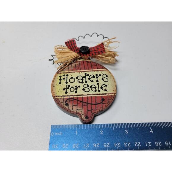 Lot of 7 Unique Vintage Fishing Ornaments-Bobbers , Boat ,Creel,and Signs Decor - Picture 10 of 10
